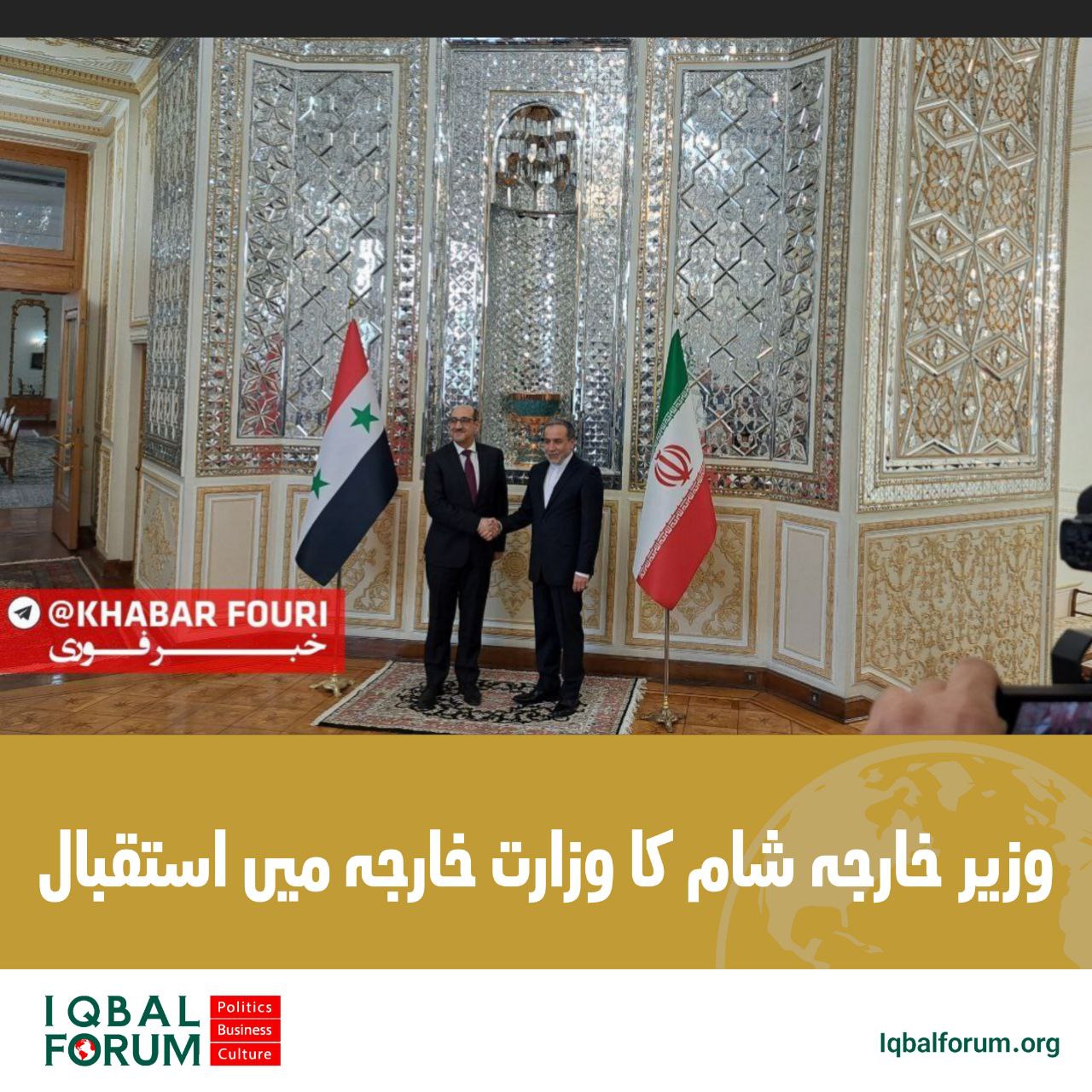 سید عباسی عراقچی کا شامی وزیر خارجہ  کا استقبال