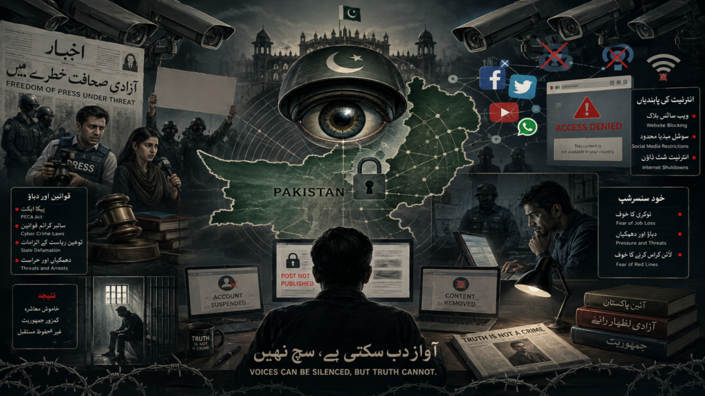 چرا تغییر دولت، آزادی بیان را در پاکستان نجات نخواهد داد؟ میراث حقوقی استعمار، گسترش نظارت دیجیتال و مسئله ساختاری آزادی بیان در پاکستان